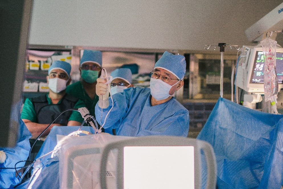The spine surgical team in the operating room