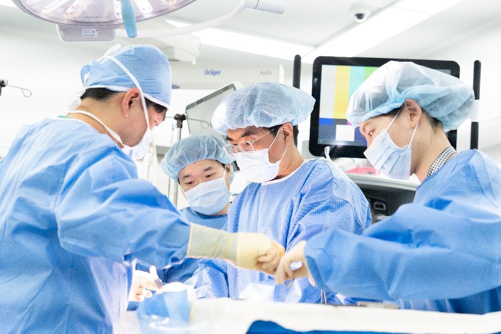 A surgical team performing an operation